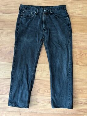 Levi’s 505 Faded Black Straight Jeans – Fits 34